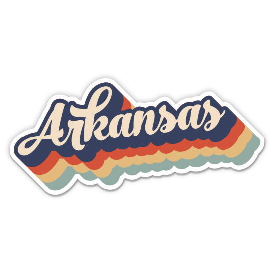 Arkansas Retro Letters Style Sticker