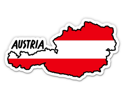Austria Map with Flag Sticker