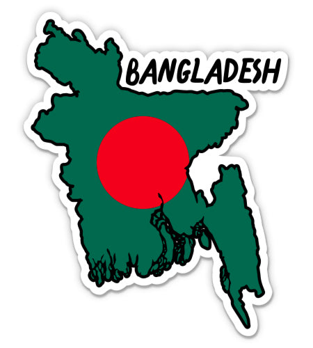 Bangladesh Map with Flag Sticker