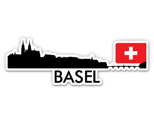 Basel Switzerland City Skyline Sticker