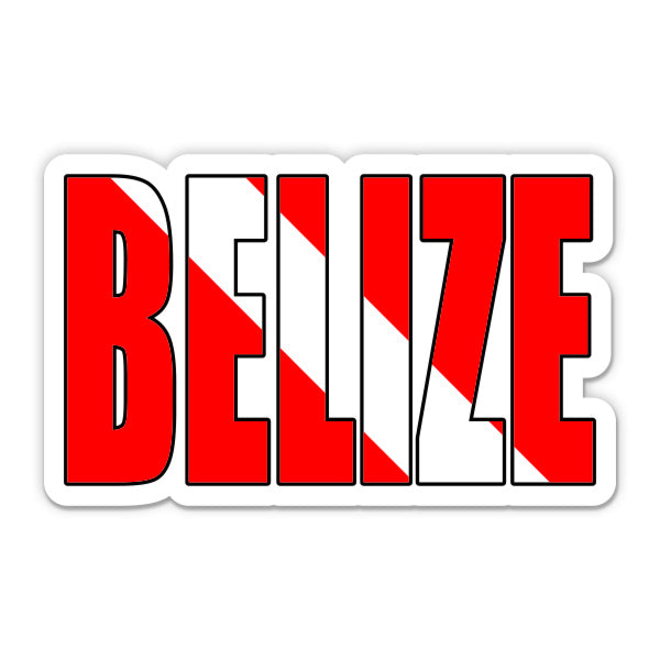 Belize Scuba Diving Dive Flag Sticker