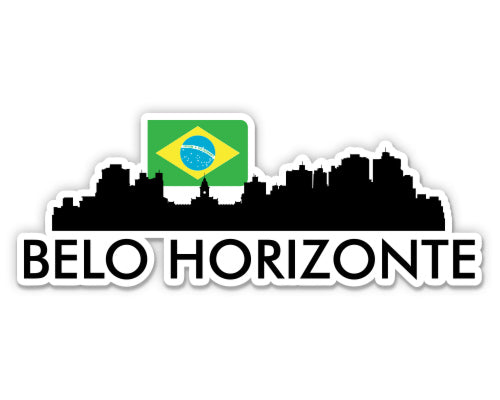 Belo Horizonte Brazil City Skyline Country Flag Sticker