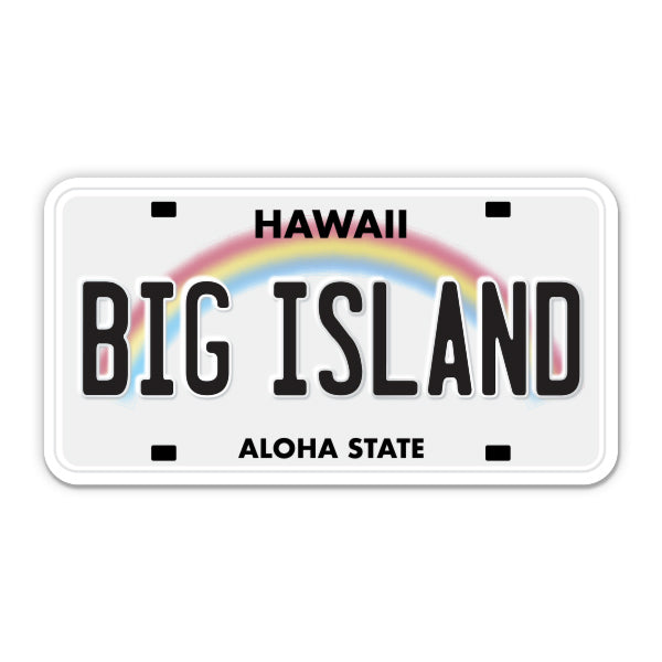 Big Island Hawaii License Plate Style Sticker