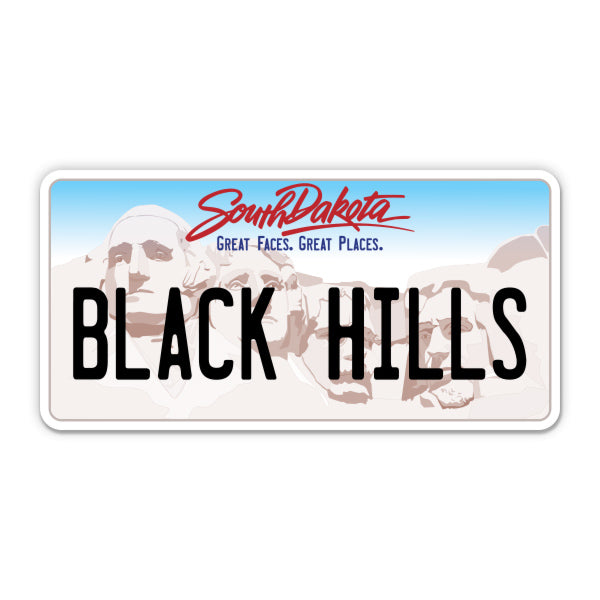 Black Hills South Dakota License Plate Style Sticker