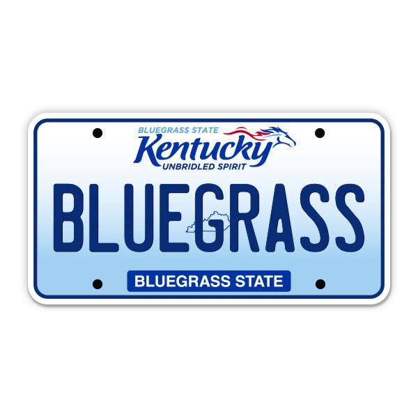 Bluegrass Kentucky License Plate Style Sticker
