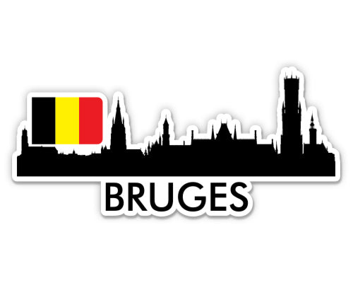 Bruges Belgium City Skyline Sticker