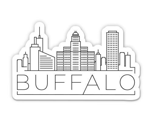 Buffalo New York City Skyline Sticker