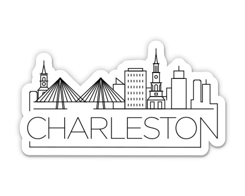 Charleston South Carolina City Skyline Sticker