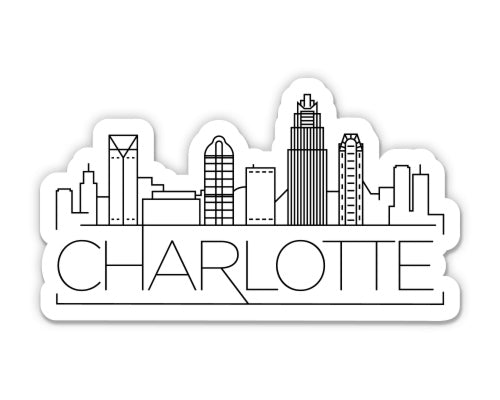 Charlotte North Carolina City Skyline Sticker