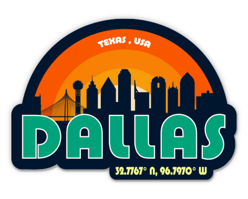 Dallas Texas Skyline Sticker