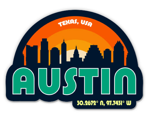 Austin Texas Skyline Sticker