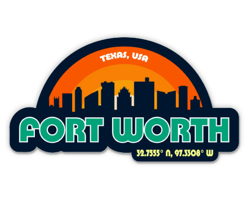 Fort Worth Texas Skyline Sticker