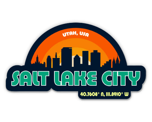 Salt Lake City Utah Skyline Sticker