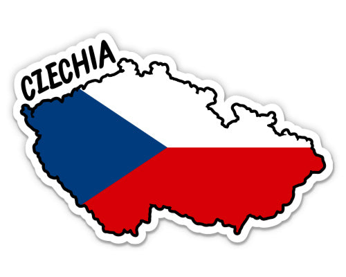 Czechia Map with Flag Sticker
