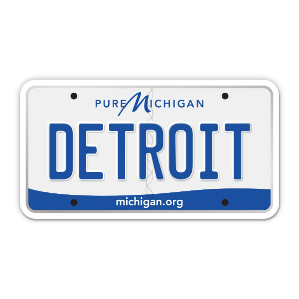 Detroit Michigan License Plate Style Sticker