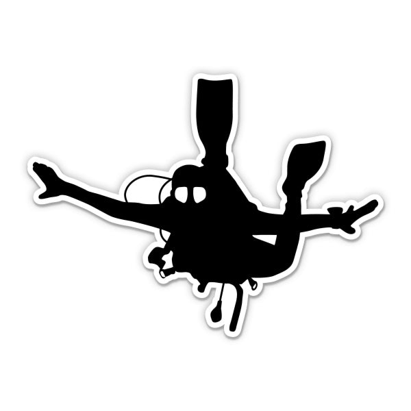 Diver Silhouette Sticker