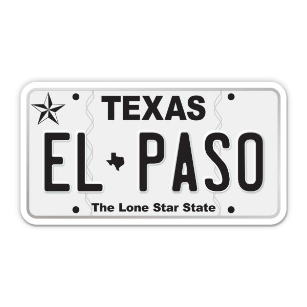 El Paso Texas License Plate Style Sticker
