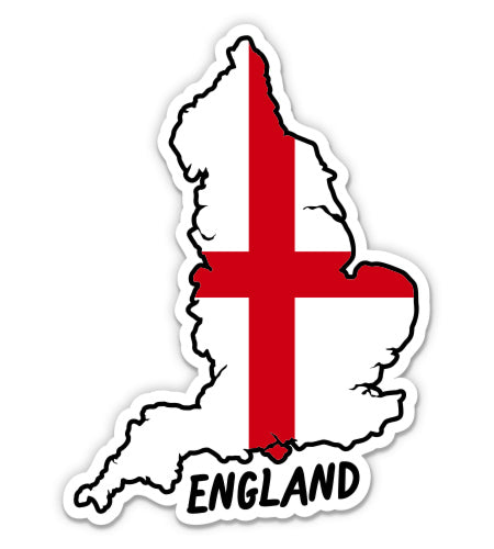 England Map with Flag Sticker