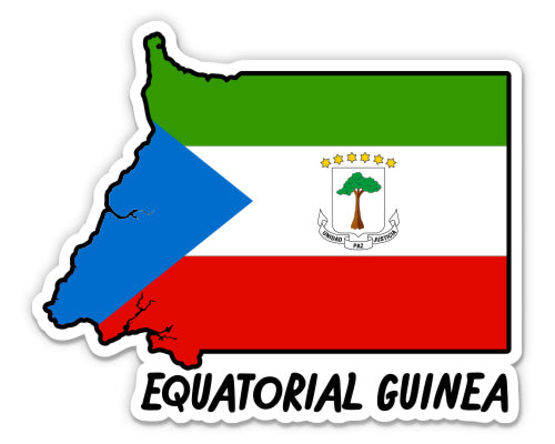 Equatorial Guinea Map with Flag Sticker
