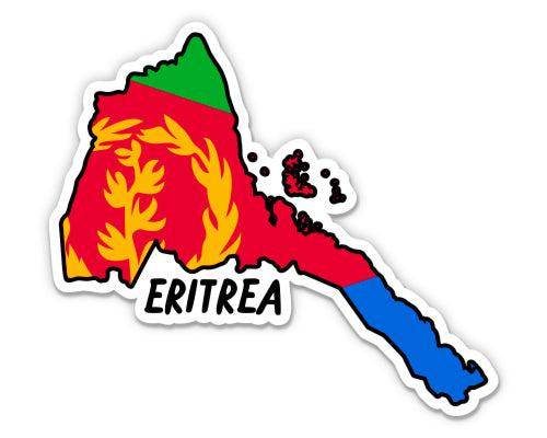 Eritrea Map with Flag Sticker
