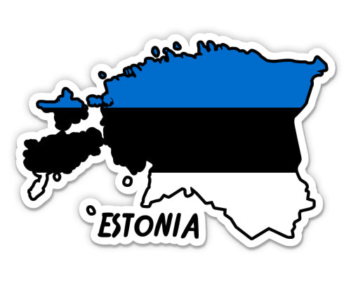 Estonia Map with Flag Sticker