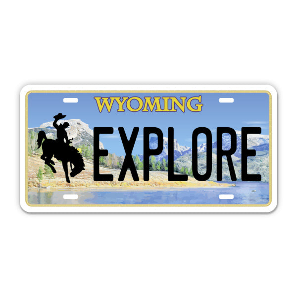 Explore Wyoming License Plate Style Sticker