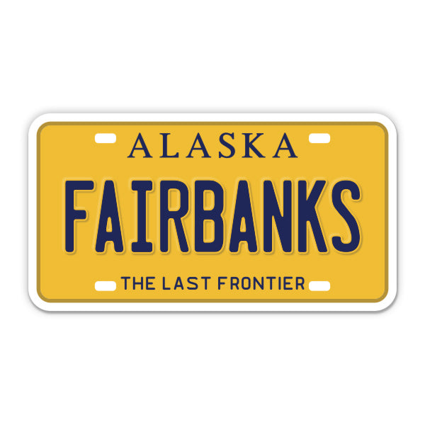 Fairbanks Alaska License Plate Style Sticker