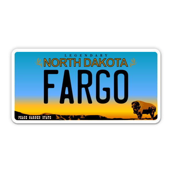 Fargo North Dakota License Plate Style Sticker