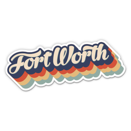Fort Worth Texas Retro Sticker