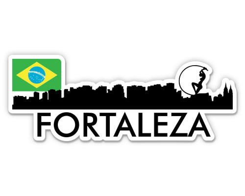Fortaleza Brazil City Skyline Country Flag Sticker
