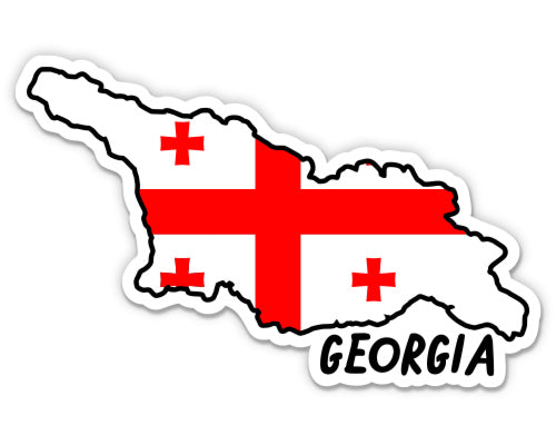 Georgia Map with Flag Sticker