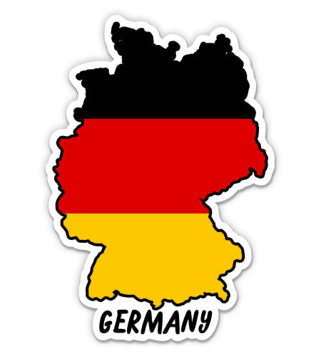 Germany Map with Flag Sticker