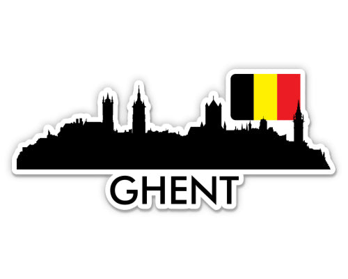 Ghent Belgium City Skyline Sticker
