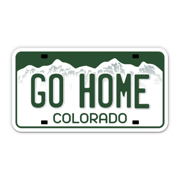 Go Home Colorado License Plate Style Sticker