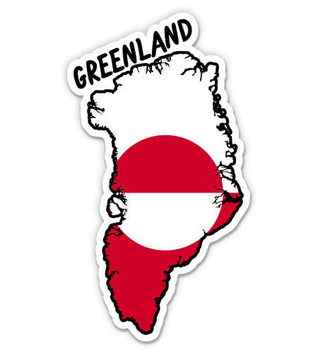 Greenland Map with Flag Sticker