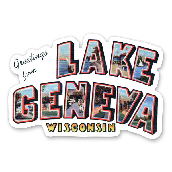Greetings from Lake Geneva Wisconsin Sticker