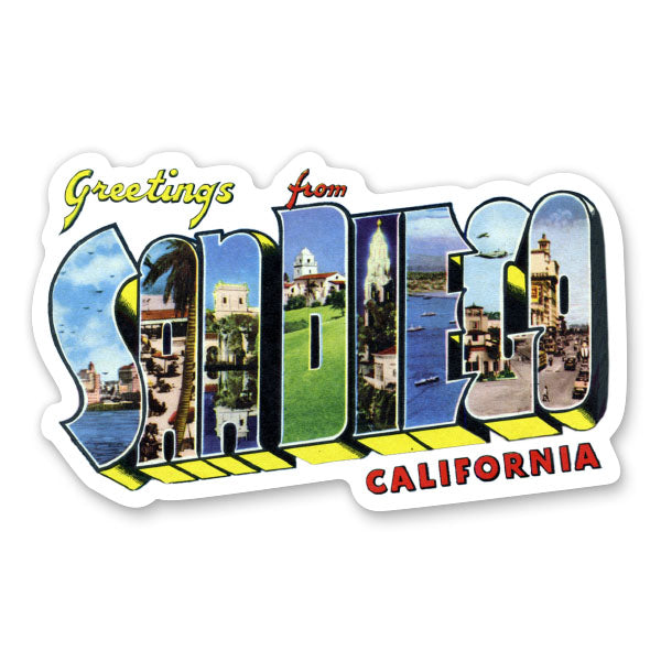 Greetings from San Diego California Sticker