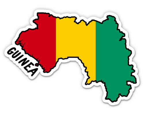 Guinea Map with Flag Sticker
