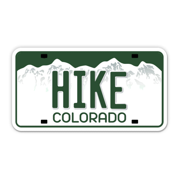 Hike Colorado License Plate Style Sticker