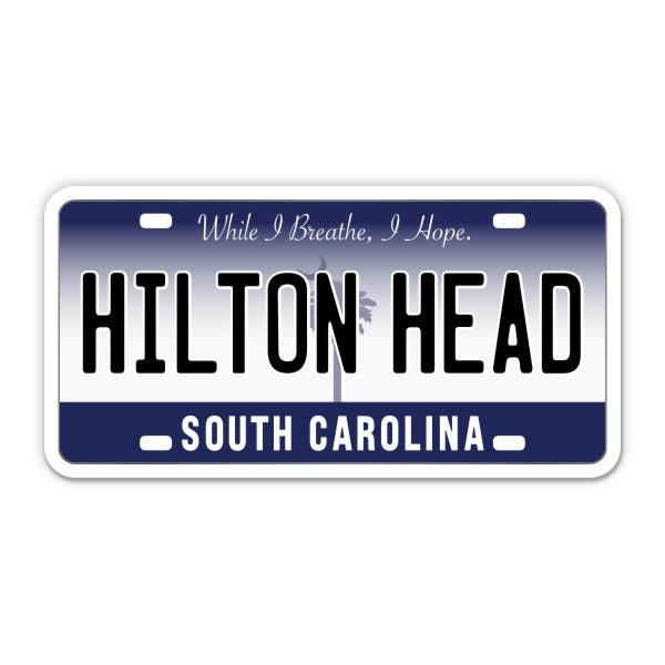 Hilton Head South Carolina License Plate Style Sticker