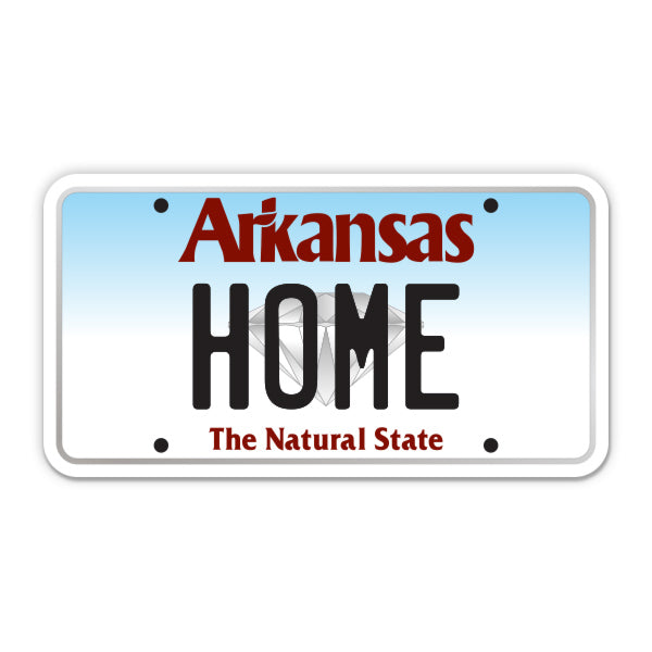 Home Arkansas License Plate Style Sticker