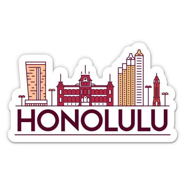 Honolulu Hawaii Oahu Sticker