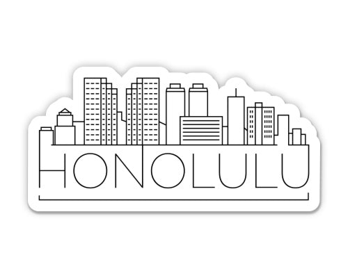 Honolulu Hawaii City Skyline Sticker