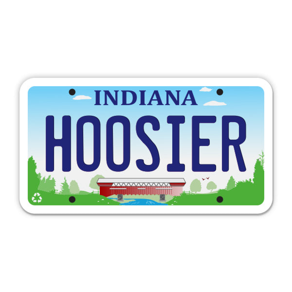 Hoosier Indiana License Plate Style Sticker