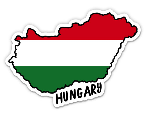 Hungary Map with Flag Sticker