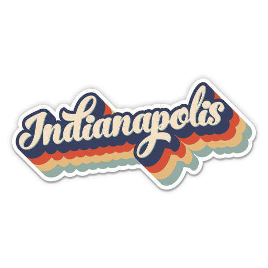 Indianapolis Indiana Retro Sticker