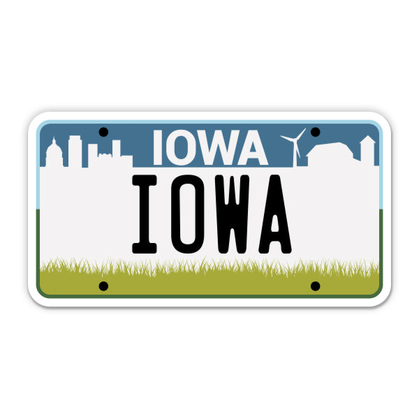 Iowa License Plate Style Sticker