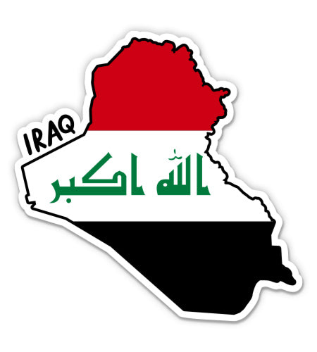 Iraq Map with Flag Sticker