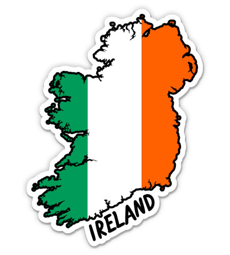 Ireland Map with Flag Sticker
