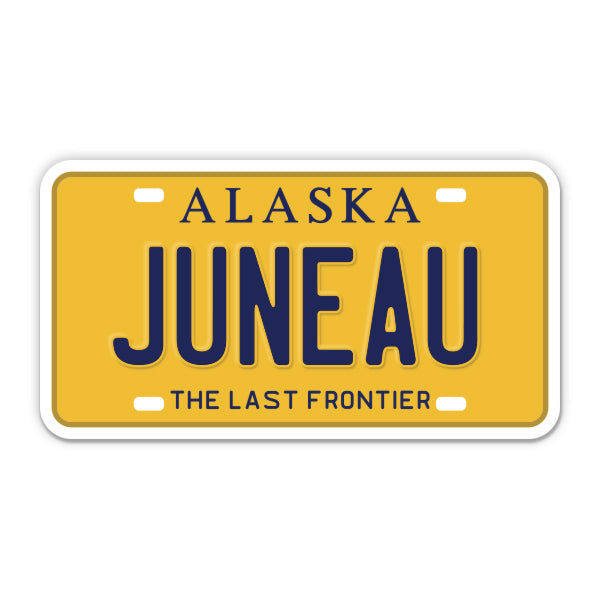 Juneau Alaska License Plate Style Sticker